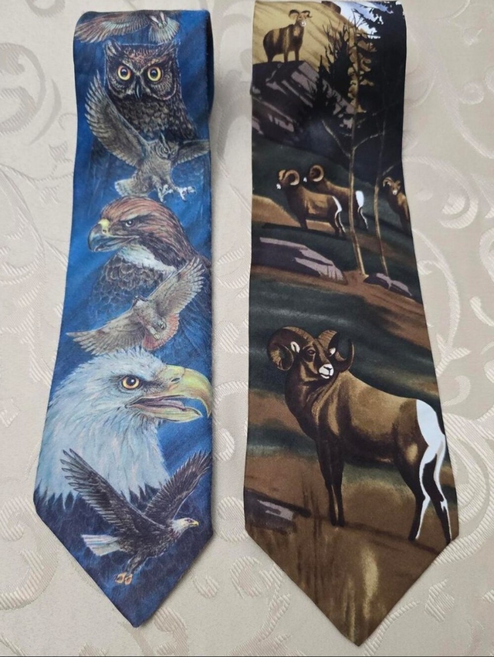 2 Men's Vintage Wildlife Ties
